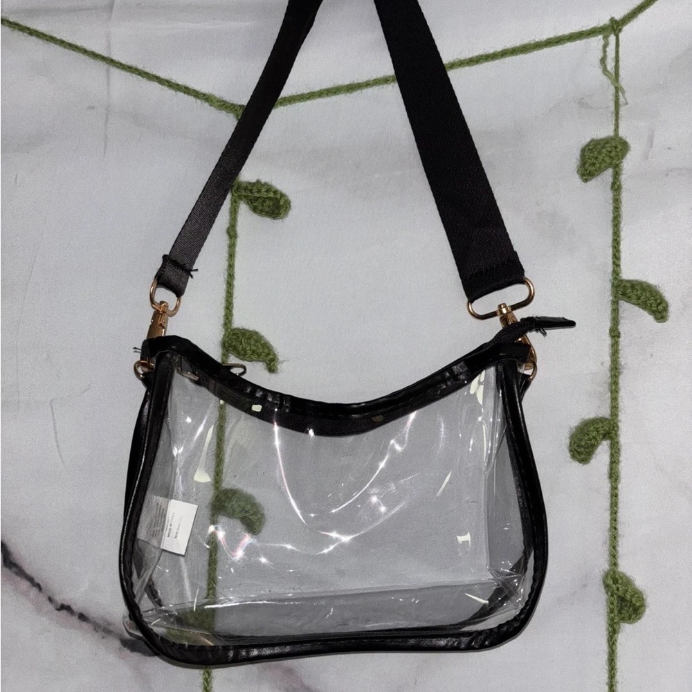 Clear black shoulder bag